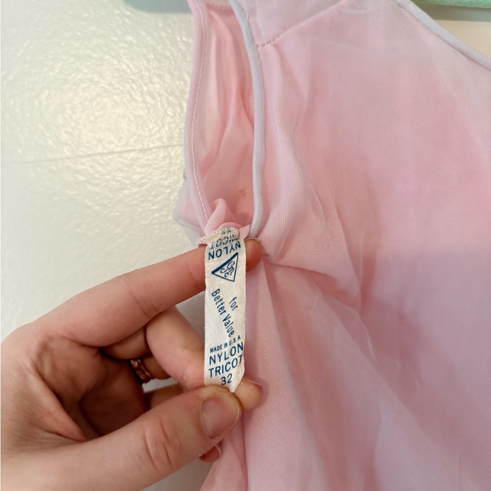 Vintage Gmc Nightgown Coquette Pink & Blue Pastel Ditsy Floral Embroidered XS - Picture 8 of 13